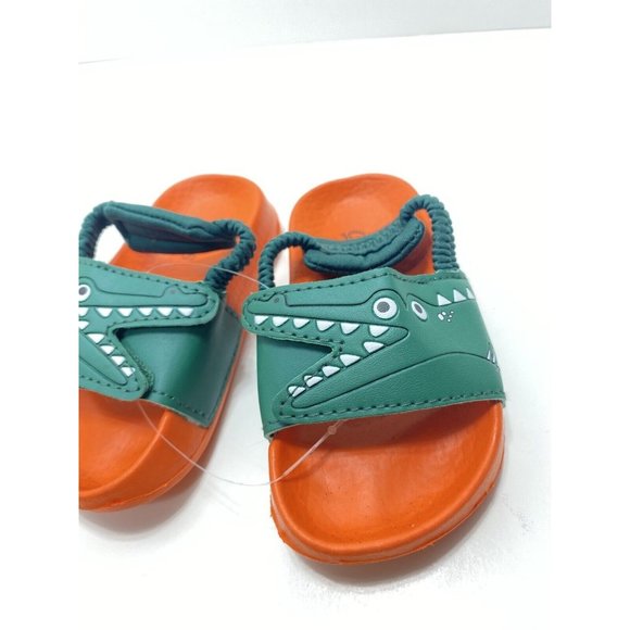 Brand New Boys Toddler Size 4 Green Crocodile Slip On Sandals Shoes Size 20/4 US - Picture 10 of 14